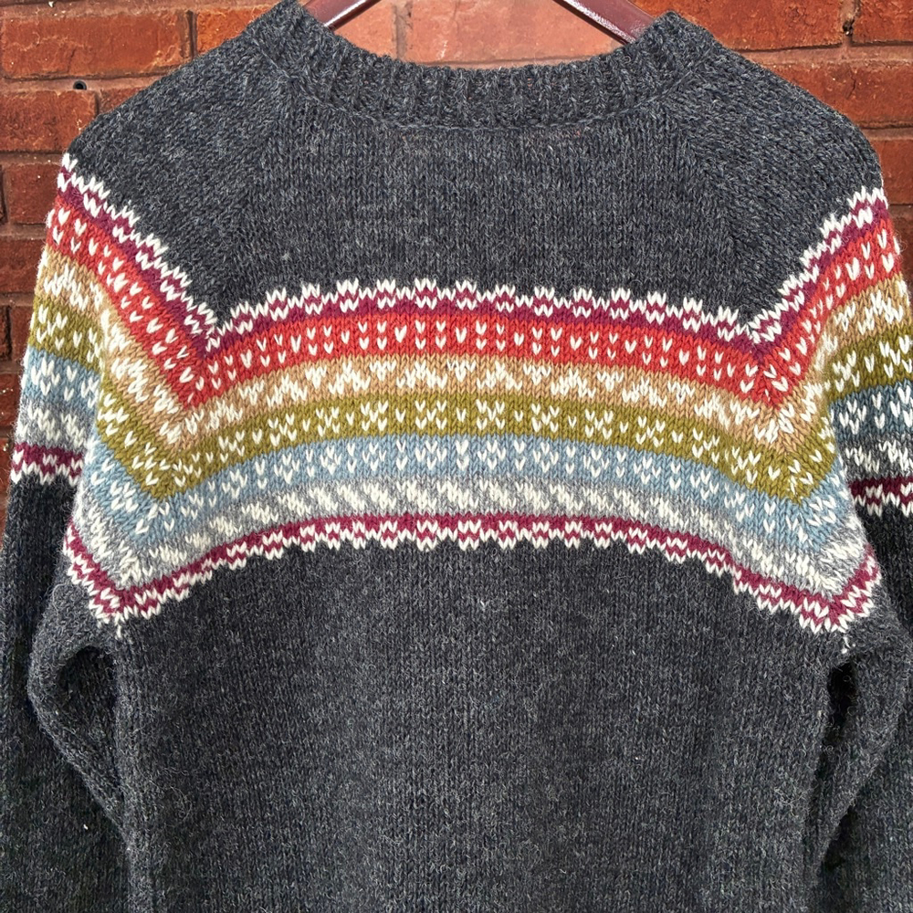 Pachamama 100% Wool Fair Isle Sweater Women’s Sm Scandi Style Nordic Cottagecore - Picture 10 of 15